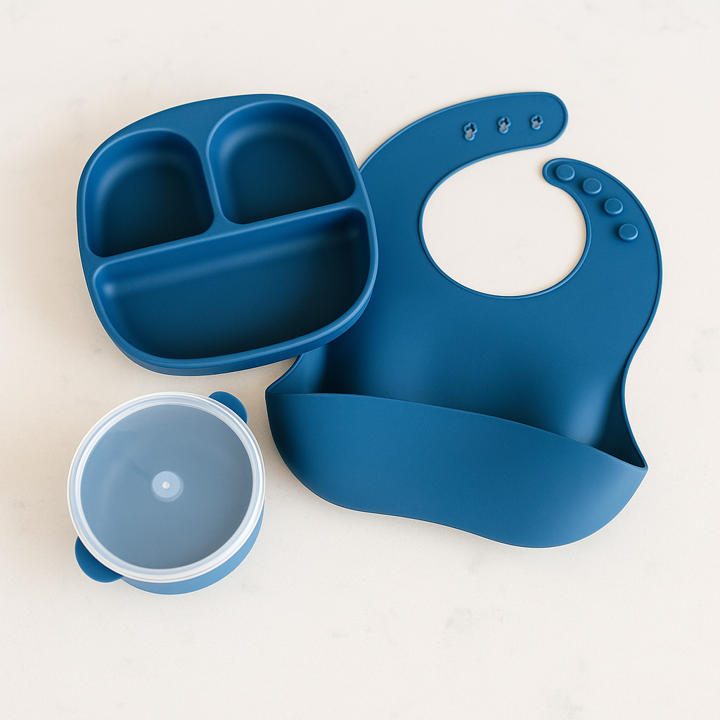 Baby Feeding Set | Suction Plate, Bowl & Silicone Bib