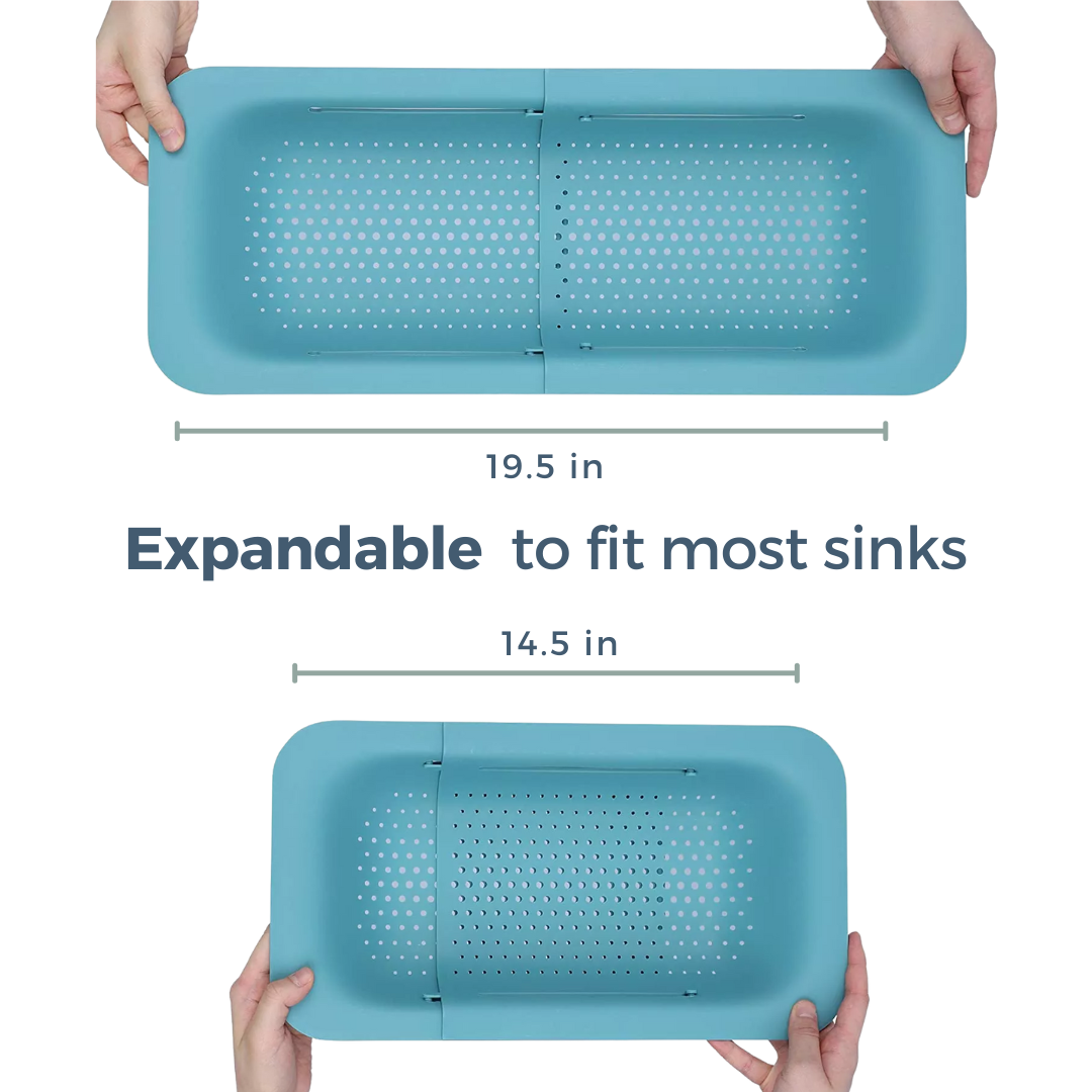 Dreamroo colander is expandable colander to fit most sinks form 14 to 19 inches