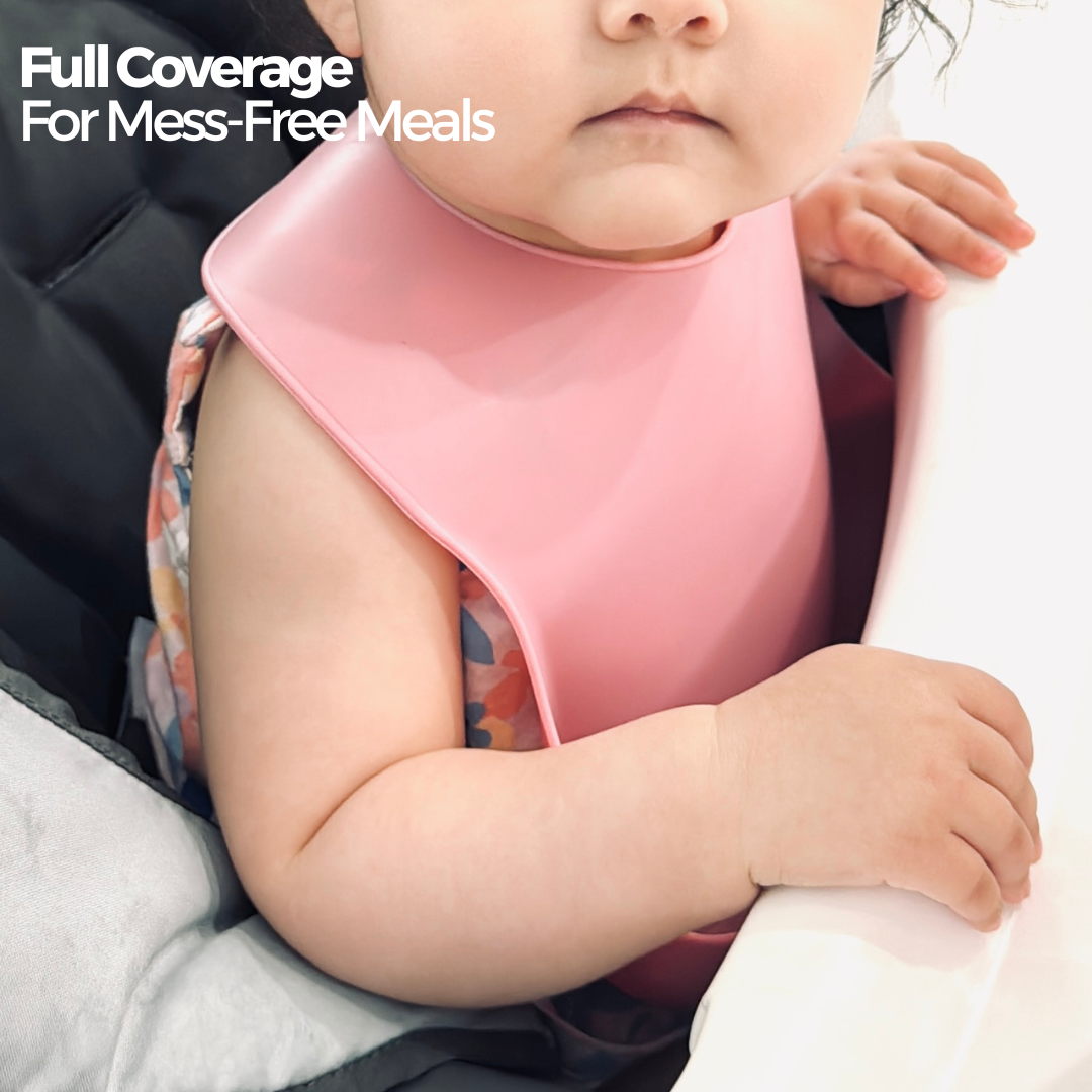 Baby Feeding Set | Silicone Bib & Bowl with Lid