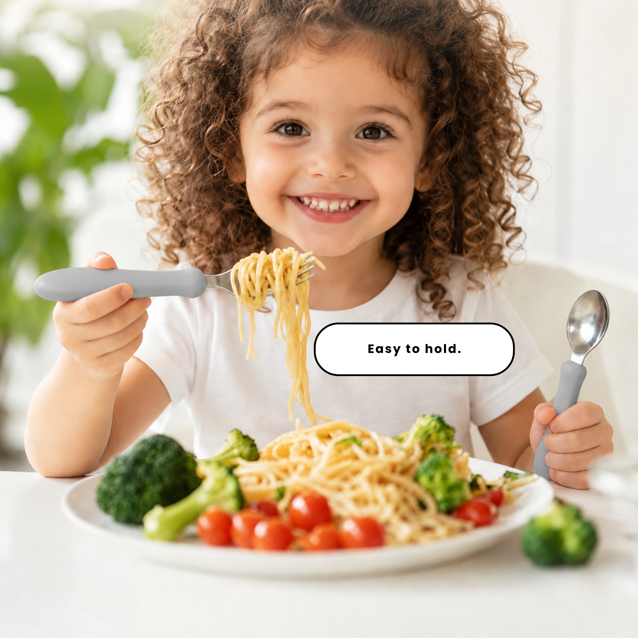 Starter Utensil Set | Baby Spoon & Fork with Silicone Handles