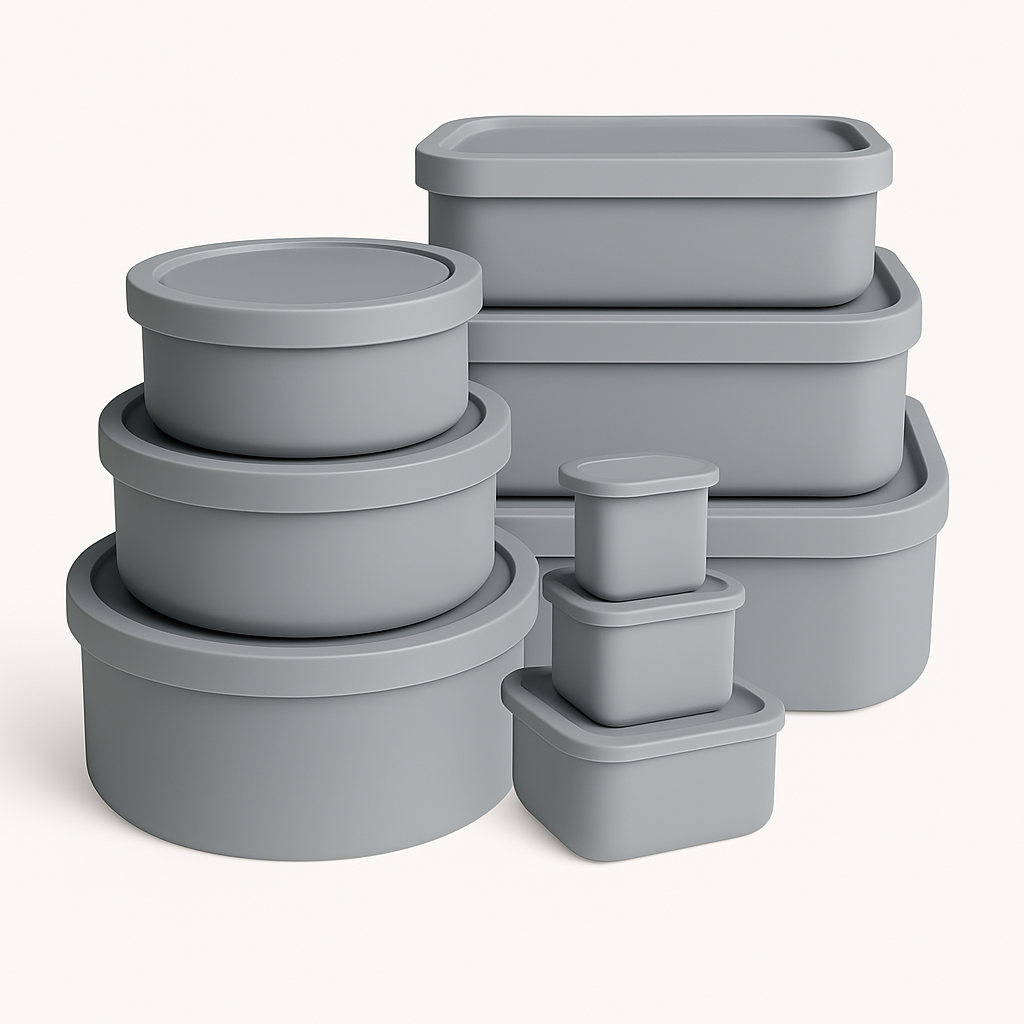 9-Piece Everyday Food Storage Set | Silicone Containers for Families ...