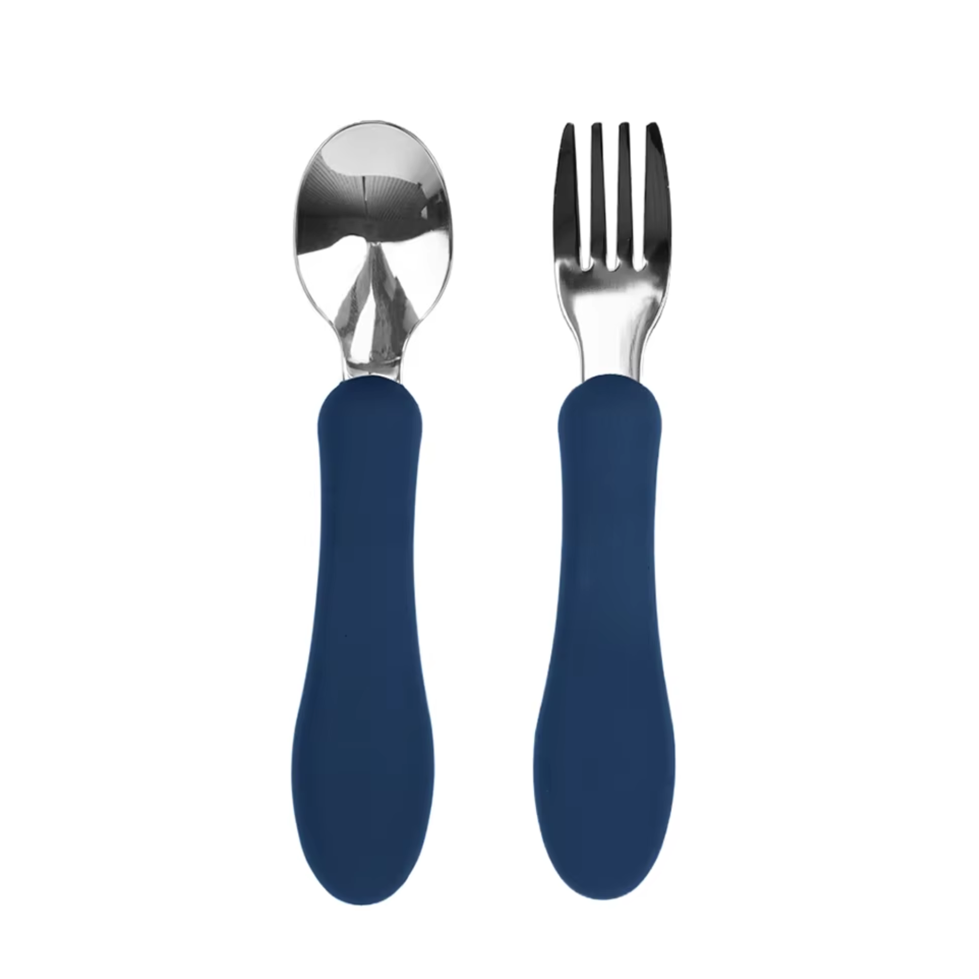 Starter Utensil Set | Baby Spoon & Fork with Silicone Handles