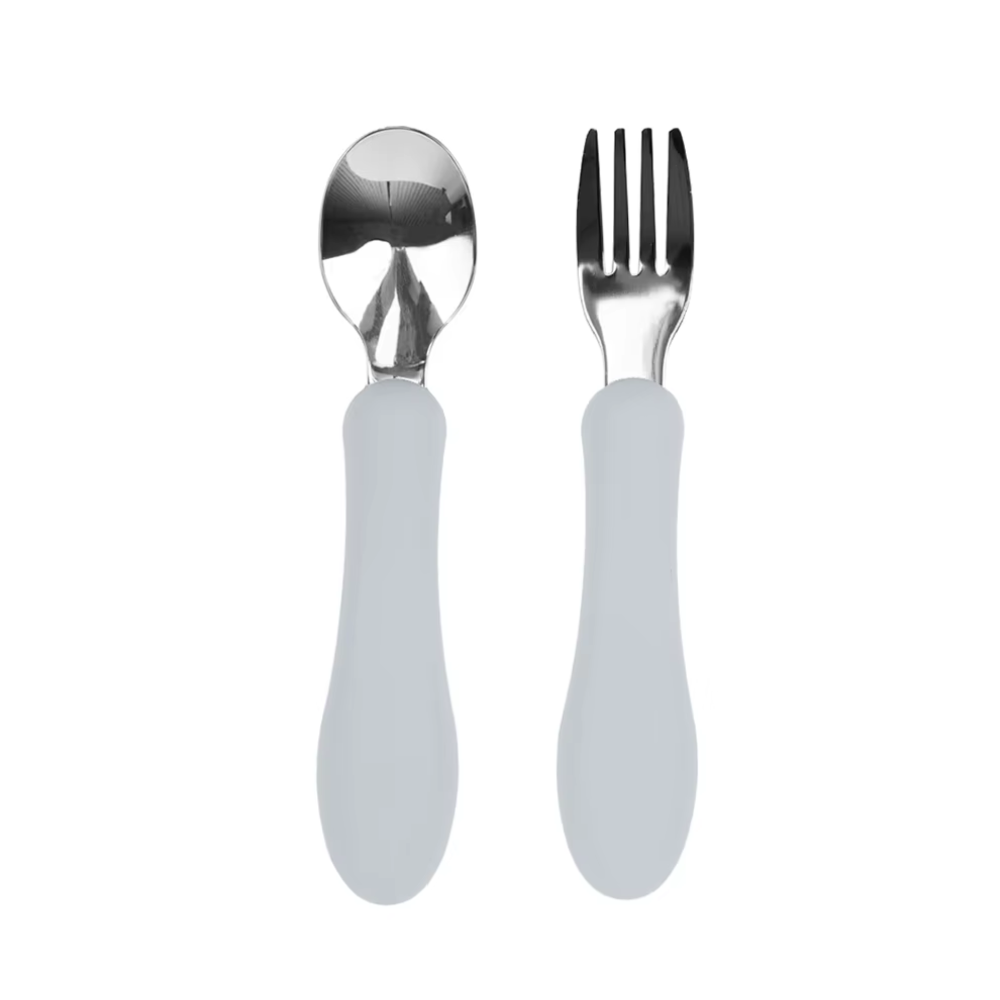 Starter Utensil Set | Baby Spoon & Fork with Silicone Handles