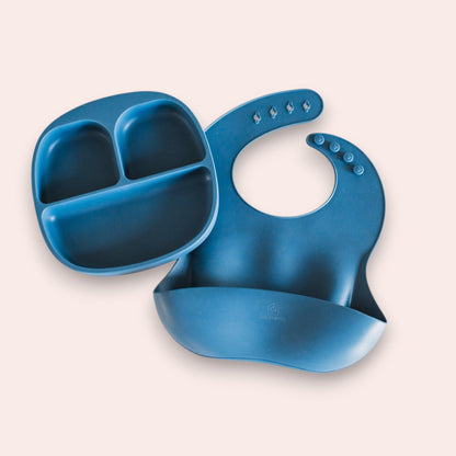 Baby Feeding Set | Suction Plate & Silicone Bib