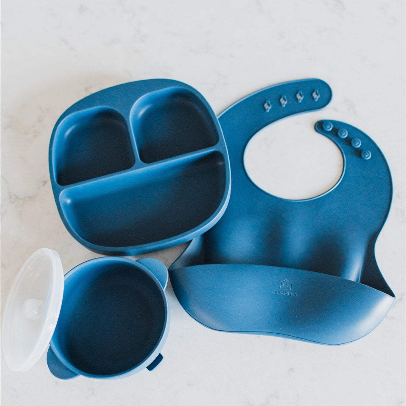 Baby Feeding Set | Suction Plate, Bowl & Silicone Bib